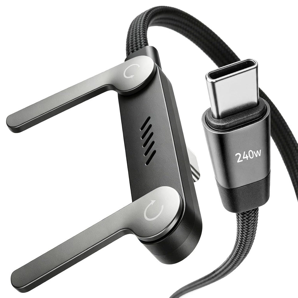 Fast-Charging Cable with Invisible Stand | USB-C & Lightning