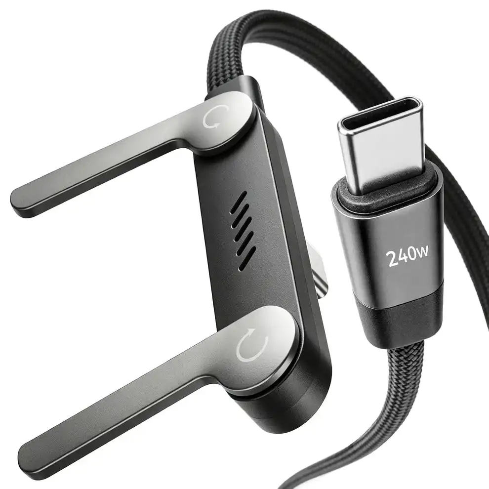 Fast-Charging Cable with Invisible Stand | USB-C & Lightning
